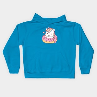 Cute Unicorn Stuck in Doughnut Funny Kids Hoodie